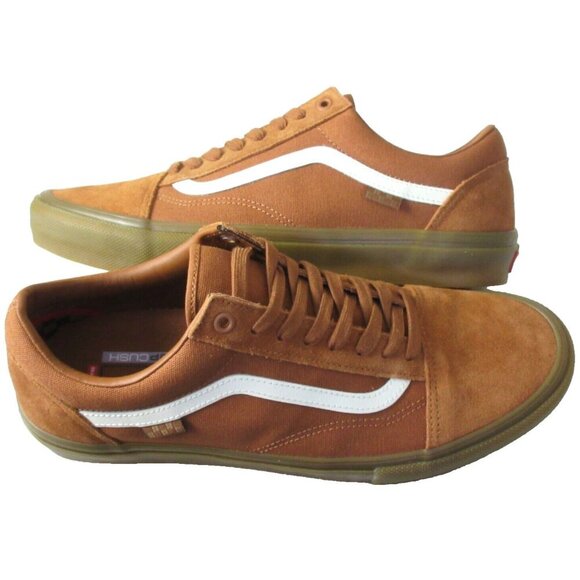 Vans Men's Skate Old Skool Brown Gum Bottom Striped Canvas Suede shoes Sizes - Picture 1 of 5